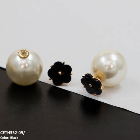 CETH352 SGC Flower Pearl Stud Tops Pair - CETH