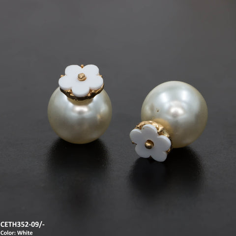 CETH352 SGC Flower Pearl Stud Tops Pair - CETH