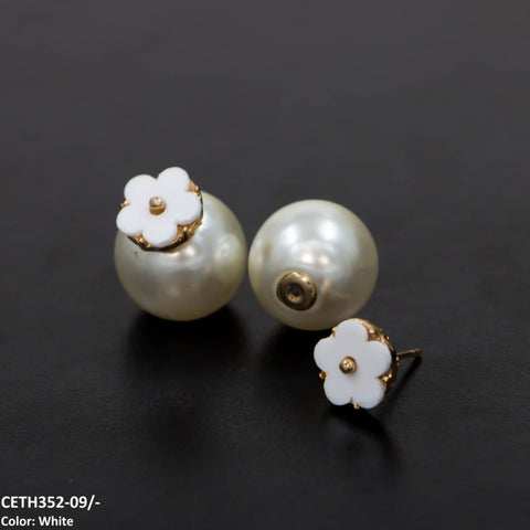 CETH352 SGC Flower Pearl Stud Tops Pair - CETH