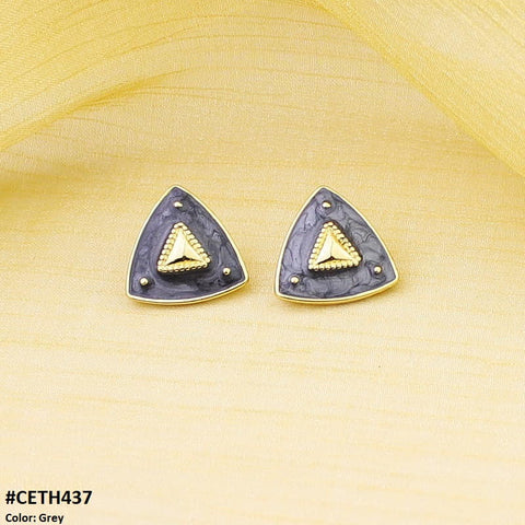 CETH437 YUL Painted Triangle Stud Tops Pair - CETH