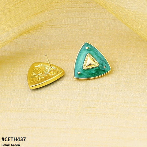 CETH437 YUL Painted Triangle Stud Tops Pair - CETH