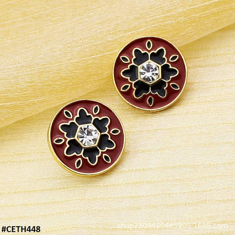CETH448 YUL Round Stud Tops Pair - CETH
