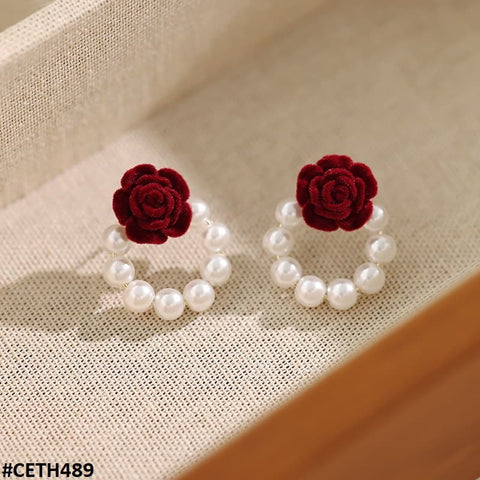 CETH489 SYB  Valvet Rose  Stud Tops Pair - CETH