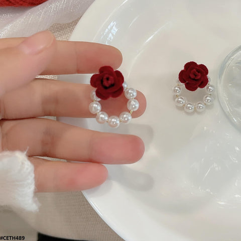 CETH489 SYB  Valvet Rose  Stud Tops Pair - CETH