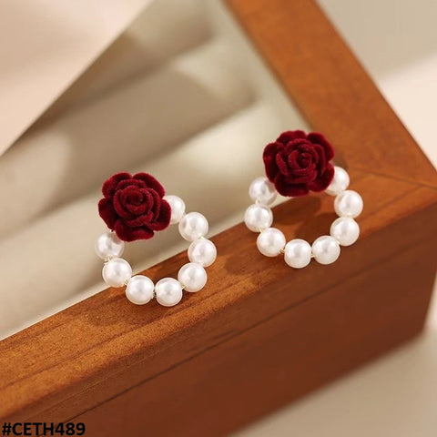 CETH489 SYB  Valvet Rose  Stud Tops Pair - CETH