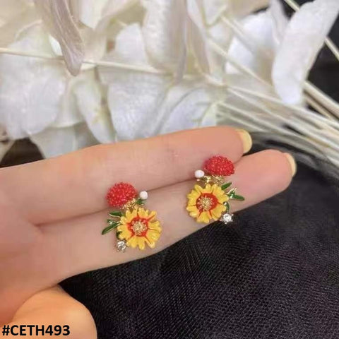 CETH493 BTO  Flower Stud Tops Pair - CETH