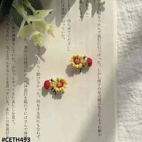 CETH493 BTO  Flower Stud Tops Pair - CETH