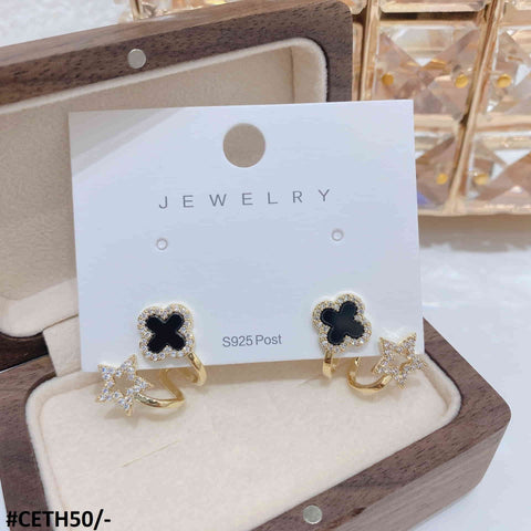 Elevate your style with our CETH507 LSH Clover Stud Tops Pair! Crafted with precision, these fashion-forward earrings from TJ Wholesale Pakistan add a touch of elegance to any outfit. Made with high-quality materials, these fashionable and affordable stud tops are the perfect addition to your fashion accessories collection.