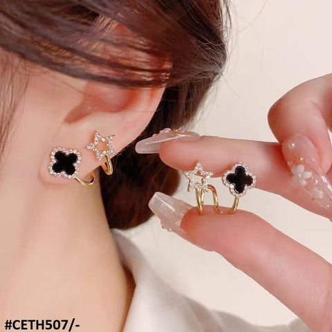 Elevate your style with our CETH507 LSH Clover Stud Tops Pair! Crafted with precision, these fashion-forward earrings from TJ Wholesale Pakistan add a touch of elegance to any outfit. Made with high-quality materials, these fashionable and affordable stud tops are the perfect addition to your fashion accessories collection.