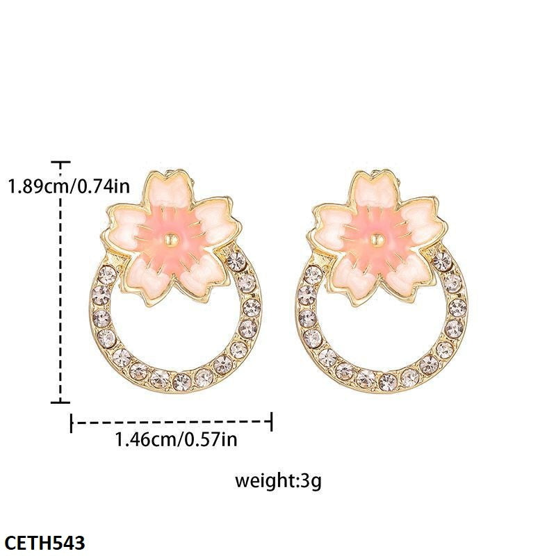 CETH543 JMN Round Flower Stud Tops Pair - CETH – TJ Wholesale