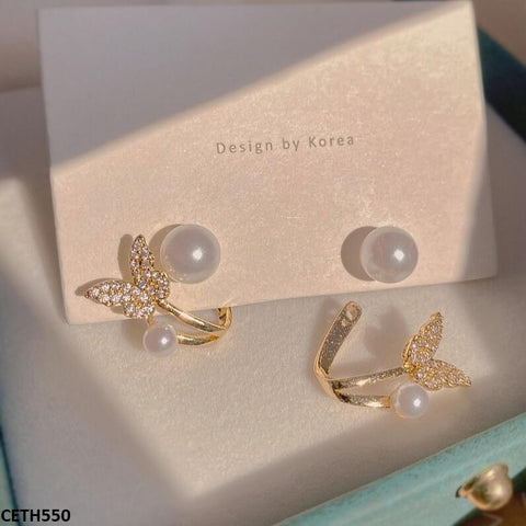 Elevate your style with our CETH550 LSH Butterfly/Pearl Stud Tops Pair - CETH. These fashion jewelry pieces are perfect for adding a touch of elegance to any outfit. Made with high-quality materials, they are durable and long-lasting. Enhance your look with these fashionable accessories from TJ Wholesale Pakistan.