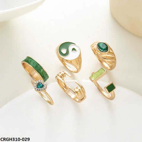 CRGH310 YPG Finger & Painted 6 Rings - CRGH