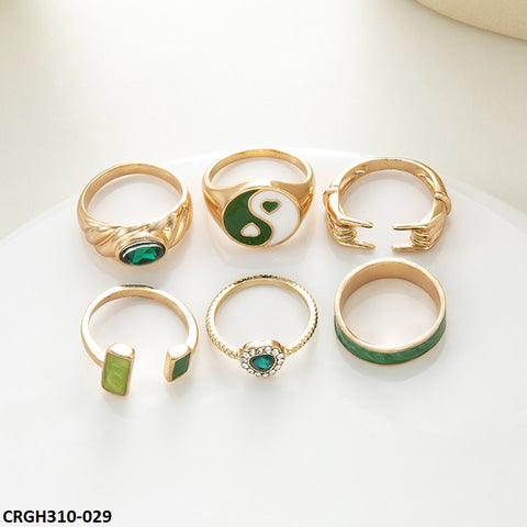 CRGH310 YPG Finger & Painted 6 Rings - CRGH