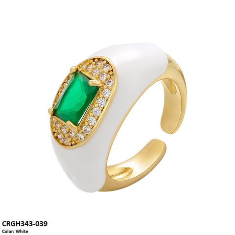 CRGH343 ZHK Rectangle Painted Ring Adjustable - CRGH