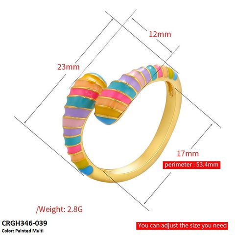 CRGH346 ZHK Painted Ring Adjustable - CRGH