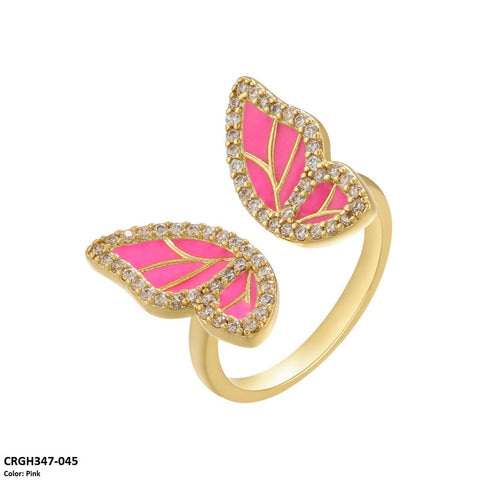 CRGH347 ZHK Butterfly Painted Ring Adjustable - CRGH