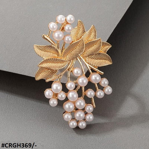 CRGH369 SDQ Leaf n Pearl Ring Adjustable - CRGH