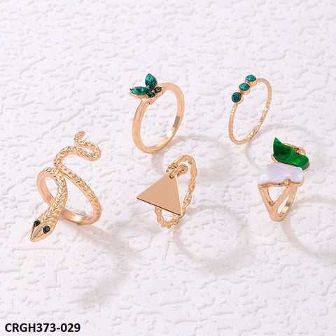 CRGH373 YYE Butterfly/triangle/Snake 5 Midi Rings - CRGH