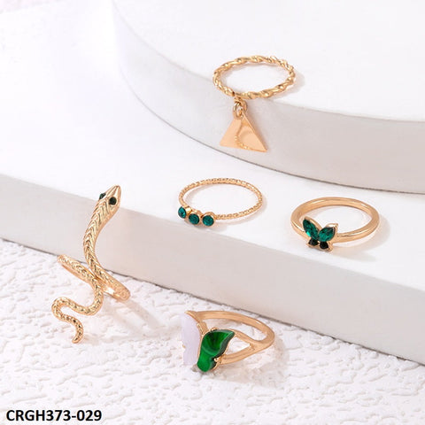 CRGH373 YYE Butterfly/triangle/Snake 5 Midi Rings - CRGH