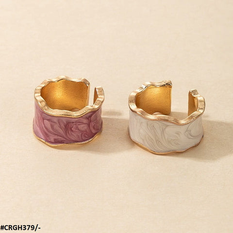 CRGH379 YYE Painted Zigzag Adjustable Ring - CRGH