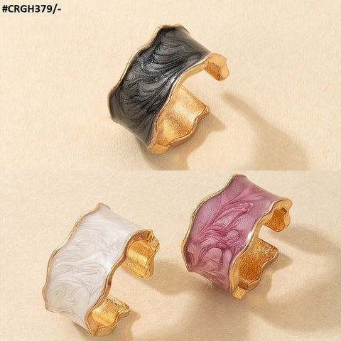 CRGH379 YYE Painted Zigzag Adjustable Ring - CRGH