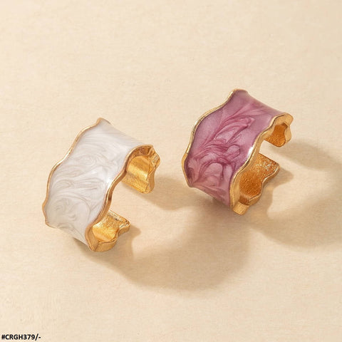 CRGH379 YYE Painted Zigzag Adjustable Ring - CRGH