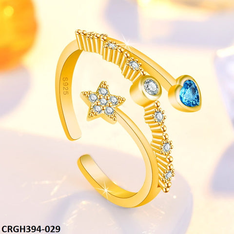 CRGH394 HNJ Star & Heart Adjustable Ring - TRGH