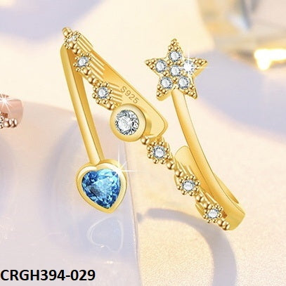 CRGH394 HNJ Star & Heart Adjustable Ring - TRGH