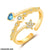 CRGH394 HNJ Star & Heart Adjustable Ring
