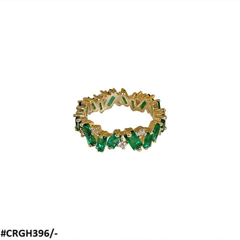 CRGH396 XST Greenish Baguette Ring 7 Size - CRGH