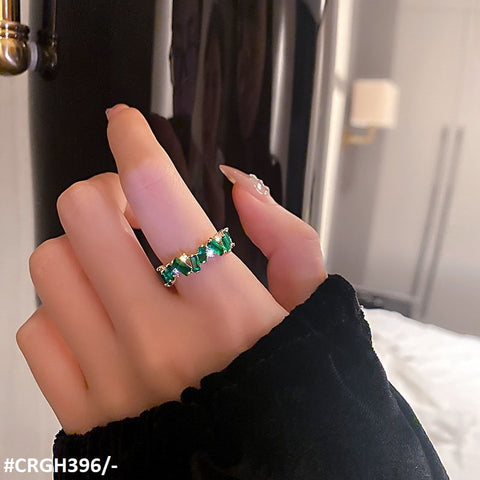 CRGH396 XST Greenish Baguette Ring 7 Size - CRGH