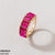 CRGH523 YYE Baguette Layered 7 Size Ring - CRGH