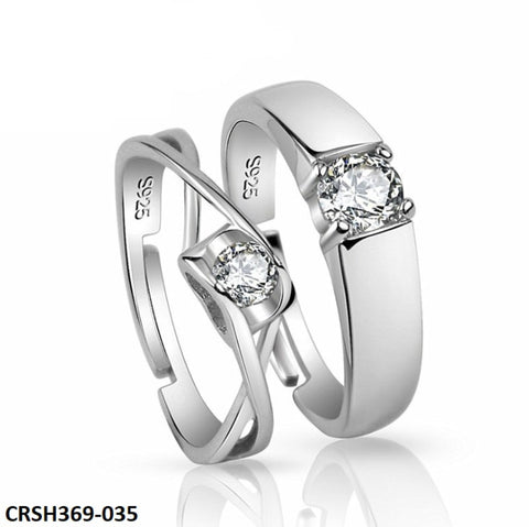 CRSH369 ZFQ Heart Couple Rings Adjustable - TRSH