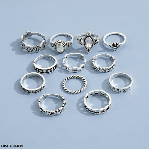 CRSH438 YPG Round & Pear 12 Rings - CRSH