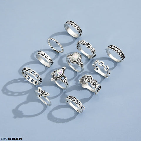 CRSH438 YPG Round & Pear 12 Rings - CRSH