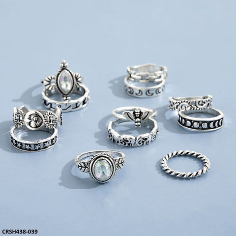 CRSH438 YPG Round & Pear 12 Rings - CRSH
