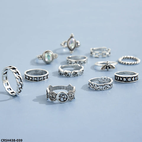 CRSH438 YPG Round & Pear 12 Rings - CRSH