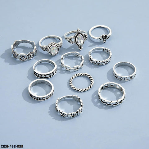 CRSH438 YPG Round & Pear 12 Rings - CRSH