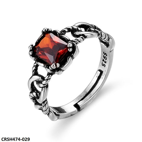 CRSH474 ZFQ Red Rectangle Chain Ring Adjustable - CRSH