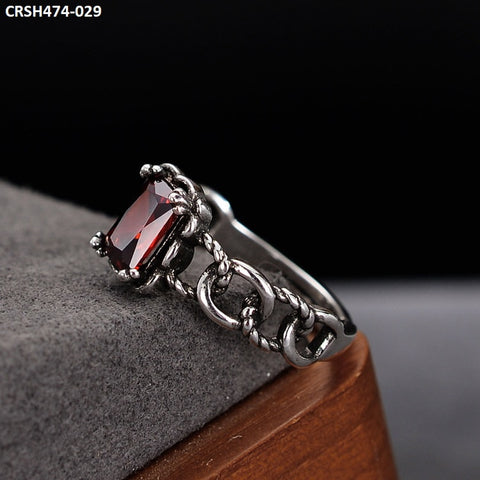 CRSH474 ZFQ Red Rectangle Chain Ring Adjustable - CRSH