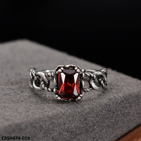 CRSH474 ZFQ Red Rectangle Chain Ring Adjustable - CRSH