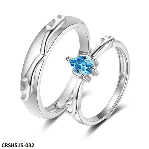 CRSH515 BLX Pear Cut Horn Couple Ring Adjustable - CRSH