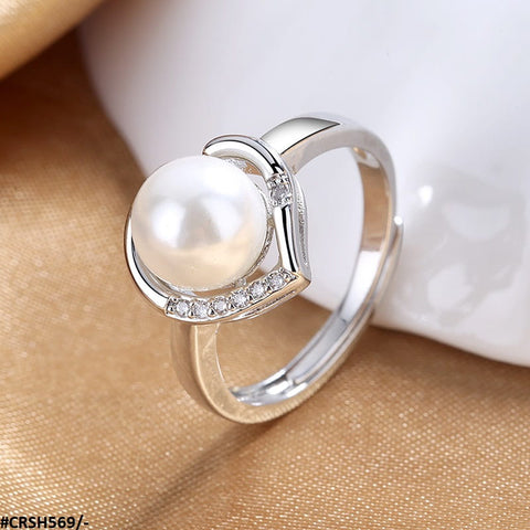 CRSH569 SZL Pearl Adjustable Ring - CRSH