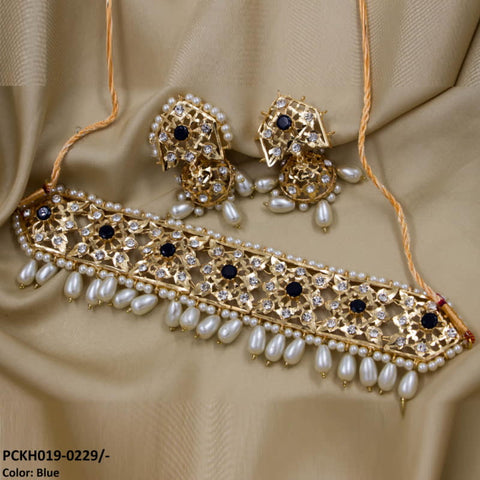 PCKH019 ASM Flower Beads Chokar Set - PCKH