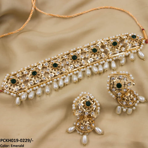PCKH019 ASM Flower Beads Chokar Set - PCKH