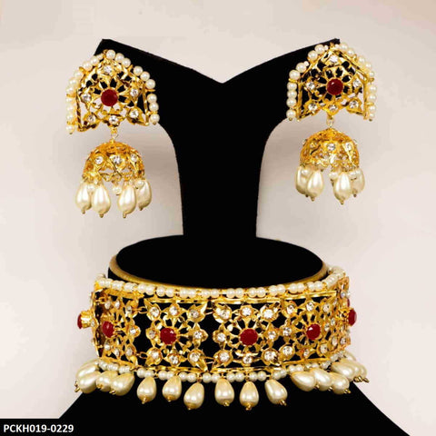 PCKH019 ASM Flower Beads Chokar Set - PCKH