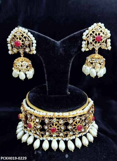 PCKH019 ASM Flower Beads Chokar Set - PCKH