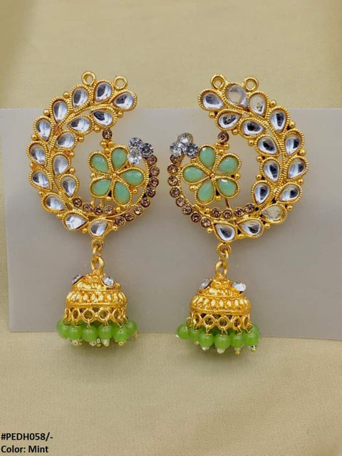 PEDH058 SDQ Flower Ear Drop Earrings Pair - PEDH
