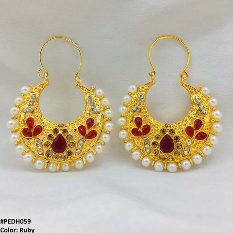 PEDH059 FRN Chand Earrings Pair - PEDH