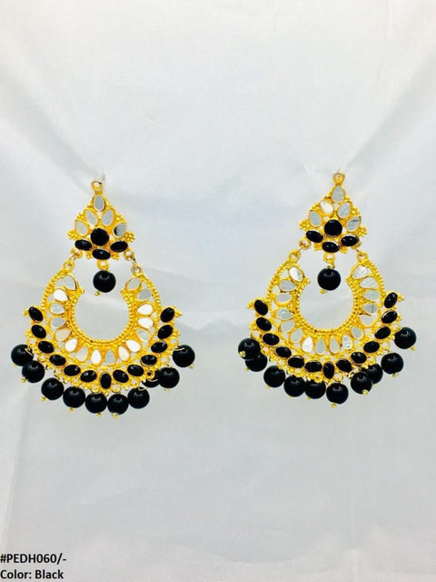 PEDH060 FRN Pear Circle Ear Drop Earrings Pair - PEDH